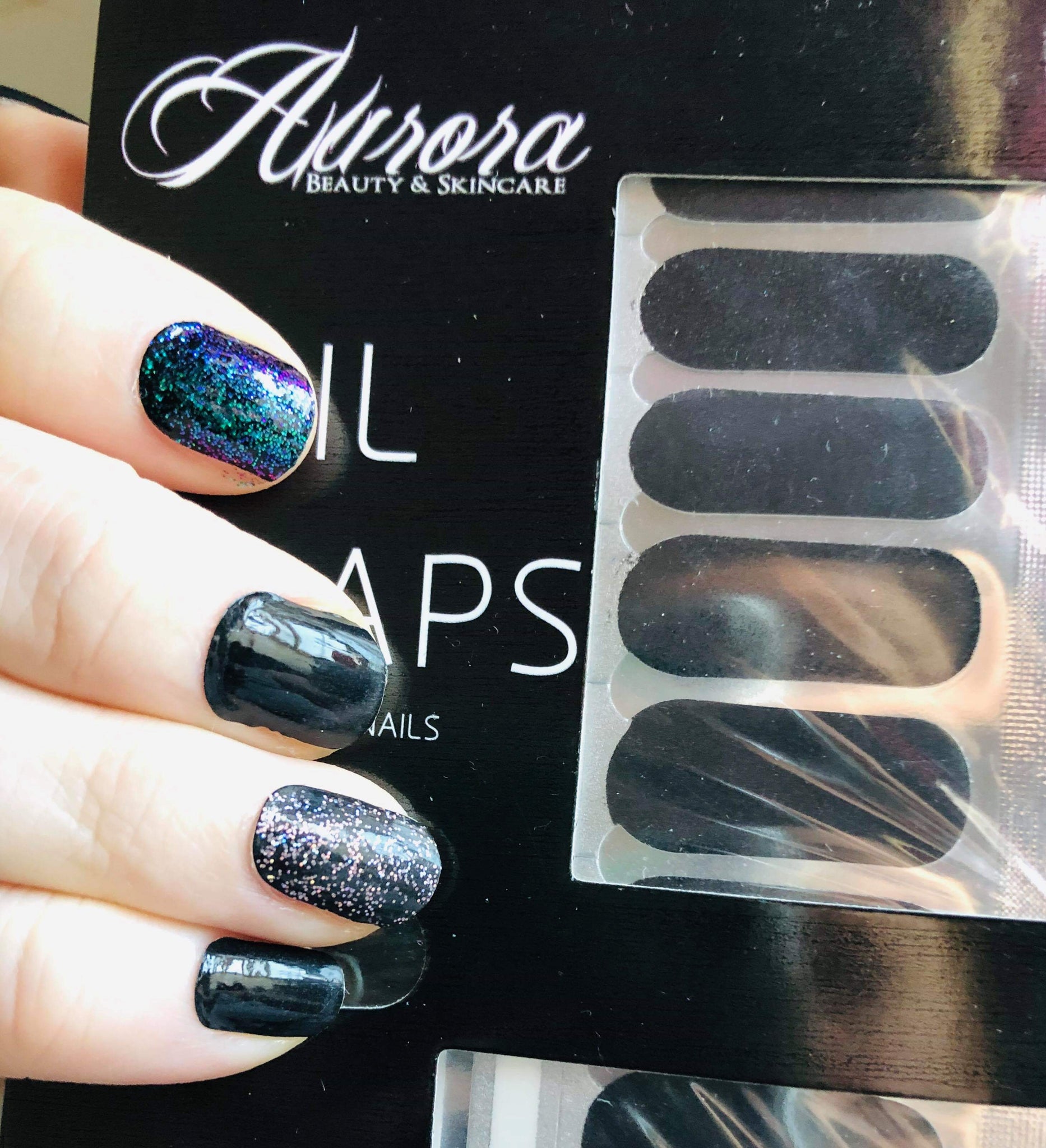 Black Glitter Gel Wraps